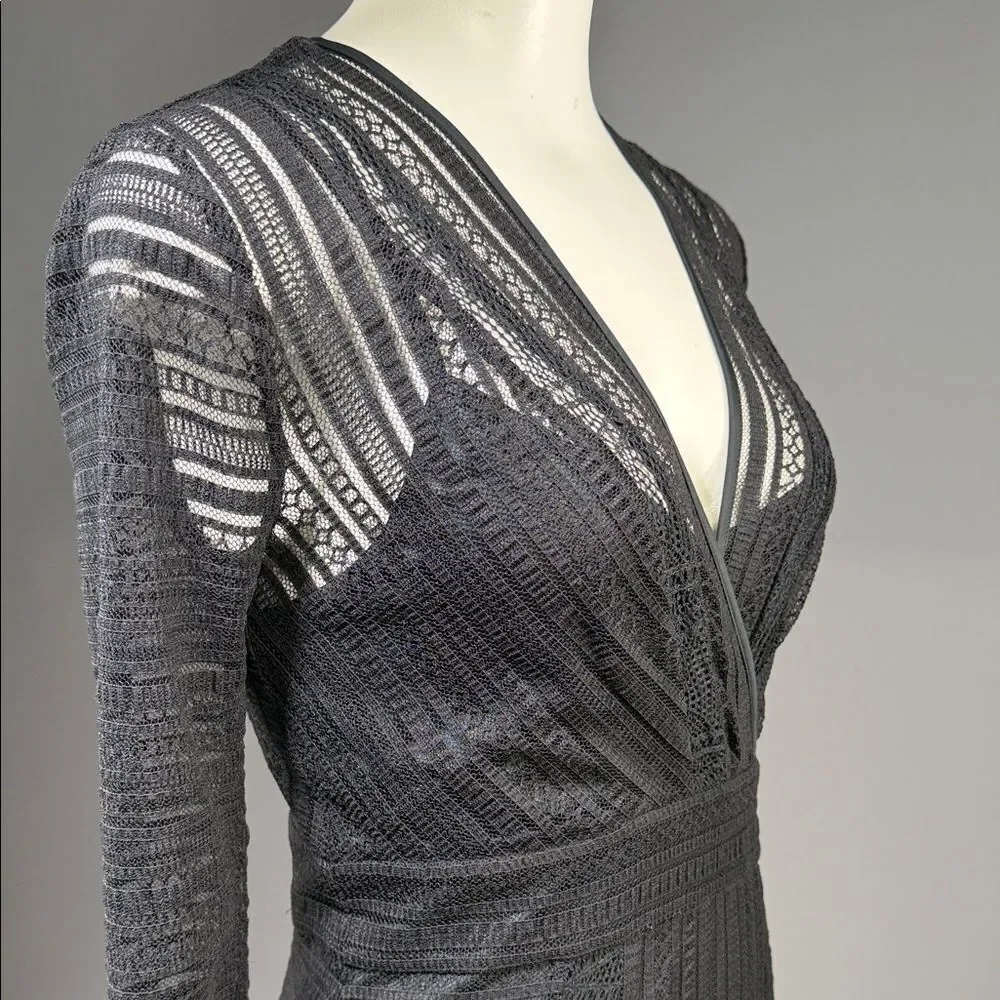 BCBGMaxAzria Black Long Sleeve Lace Dress (rack9)